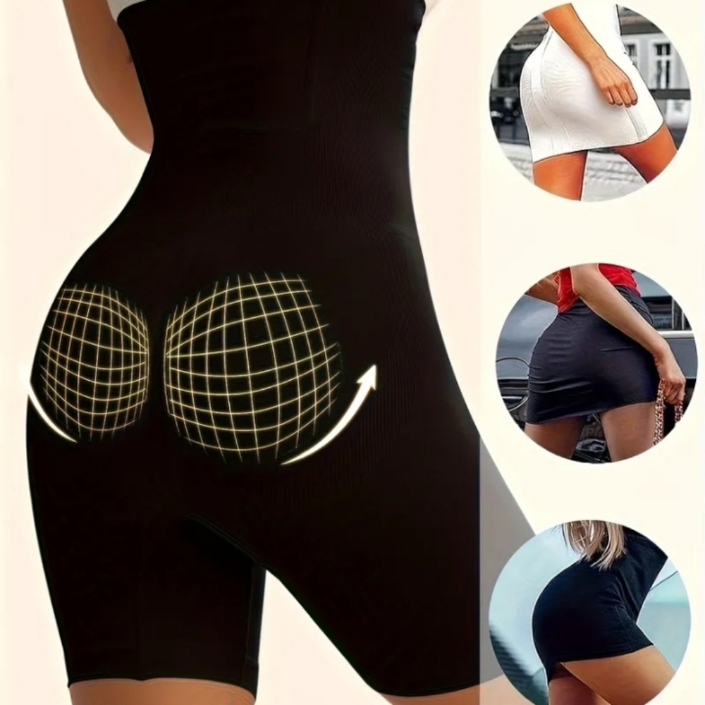 > Black High-Waisted Shapewear Shorts Women's Size Large